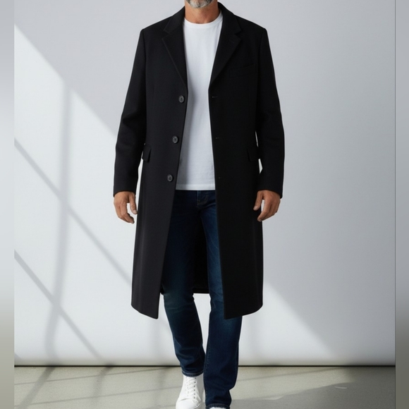 Maitland of England Other - Vintage Classic Pure Wool Mens Black Overcoat 44R